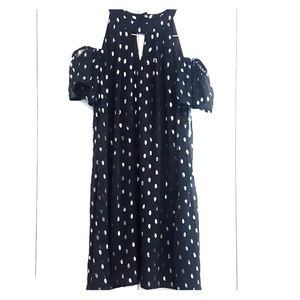 Black polka dot dress